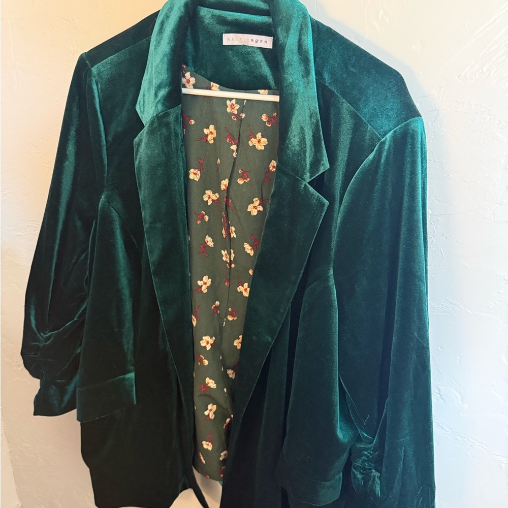 Baltic Born Emerald Green Velvet Blazer